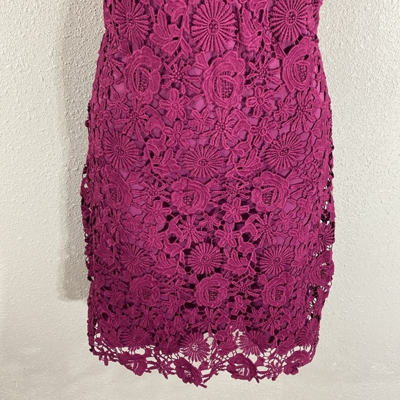 Lulu’s Love Poem Magenta Lace Halter Sheath Dress XL - Picture 6 of 16